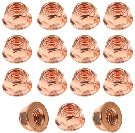 15 Piece Exhaust Nuts M8 Hexagonal Copper with Stud Bolts and Screws for BMW E30 - High Quality Set for Optimal Performance