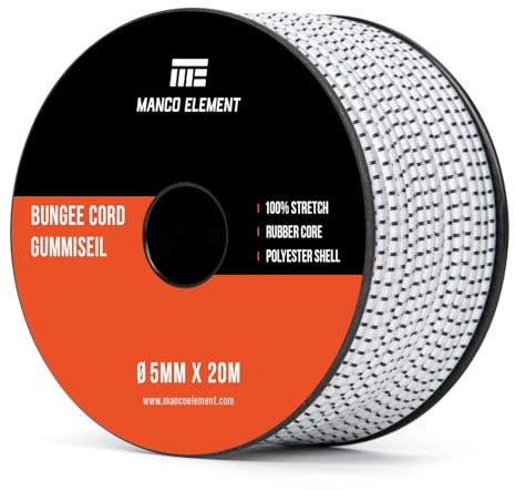 Manco Element Bungee Cord 5mm x 20m Elastic Rope Cord Shock Cord