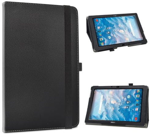 hülle für Acer Iconia One 10,Schutzhülle mit Hochwertiges PU Leder Tasche Case für Acer Iconia One 10 B3-A40 10.1-Zoll Tablet,Schwarz