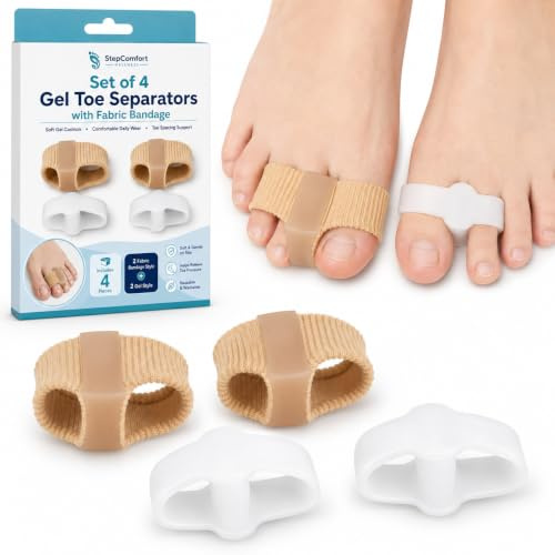 Pnrskter Toe Spacers Bunion Corrector, Soft Gel, 2 Loop Design