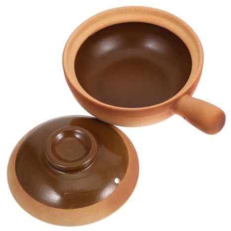 YARNOW Olla de Barro China de 600ml para Cocinar Arroz y Sopa, Diseño Tradicional de Arcilla para Cocción Saludable y Distribución Uniforme del Calor en Varios Escenarios