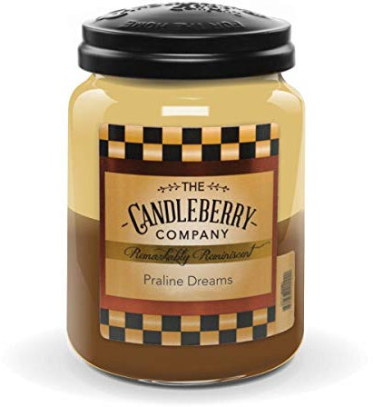 Candleberry Duftkerze im Glas mit Deckel - Praline Dreams (570g) - Intensiv duftende ganzjährige Kerze bis zu 160h Brenndauer für jeden Anlass, langlebig und handgegossen in den USA