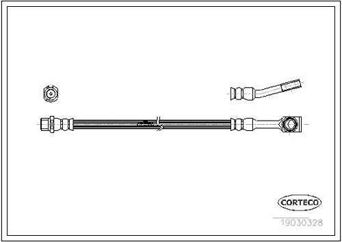 Corteco 19030328 Bremsschlauch vorne | 19030328 Kompatibel mit Combo Kasten/großraumlimousine,combo Tour,corsa C (X01),Corsa C Kasten/schrägheck (X01),Tigra Twint
