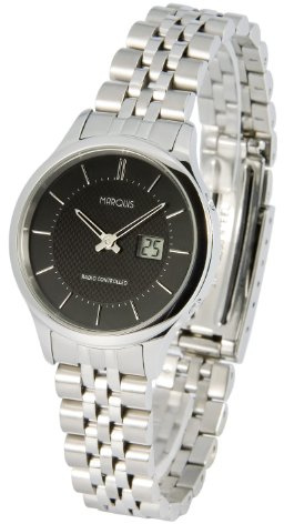 MARQUIS Elegante Damen Funkuhr (Junghans-Uhrwerk) Gehäuse und Armband aus Edelstahl 964.4925