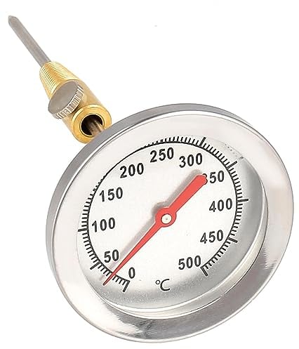 Lantelme 4895, termometro per grill e forno, con sonda a clip, in acciaio inox, 15 cm, bimetallo e analogico