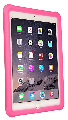 TECHGEAR Coque Bumper pour iPad Air 2 (iPad 6) Coque de Protection Caoutchouc Résistante aux Chocs avec Bords et Coins Renforcés + Film de Protection [Rose] - Non Compatible iPad Air/Air 5