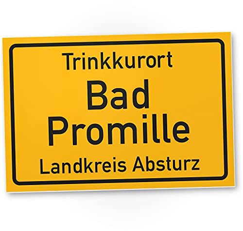 DankeDir! Trinkkurort Bad Promille - Lustiges Geschenk, Wandschild, Kunststoff, 30 x 20 cm, Humorvoll, Trinken