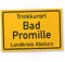 DankeDir! Trinkkurort Bad Promille - Lustiges Geschenk, Wandschild, Kunststoff, 30 x 20 cm, Humorvoll, Trinken