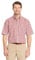 Arrow Herren Hamilton Poplins Short Sleeve Plaid Shirt Hemd mit Button-Down-Kragen, Rhabarberfarben, Mittel