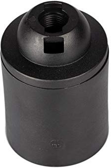 E27 Lampenfassung Kunststoff (PBT), Mantel glatt Schwarz
