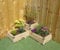 Corner Garden Wooden Reverse Decking Planter Plant Pot - Steps Tiers Herb Flower Patio - Corner Covers (Natural)