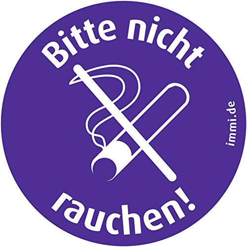 immi 10 St. Kleiner Dezenter Bitte nicht rauchen Aufkleber 45mm, wieder ablösbar