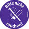 immi 10 St. Kleiner Dezenter Bitte nicht rauchen Aufkleber 45mm, wieder ablösbar