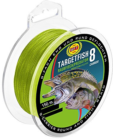 WFT TF8 Raubfisch Schnur Chartreuse 150m, Durchmesser/Tragkraft:0.20mm / 18kg Tragkraft