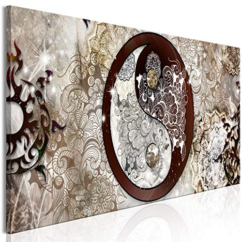 murando - Wandbilder XXL Abstrakt 135x45 cm 1 tlg - Wand Deko Vlies Leinwand Bilder Groß Wanddeko Wohnzimmer Schlafzimmer Kunstdrucke Panoramabild - Yin Yang p-A-0036-b-a