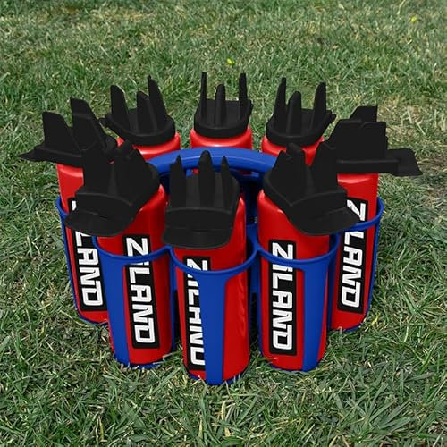 Ziland Hybrid Water Bottle Set - (8 x 1Litre Bottles 1 x Carrier)(Red/Black - Blue Carrier)