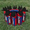 Ziland Hybrid Water Bottle Set - (8 x 1Litre Bottles 1 x Carrier)(Red/Black - Blue Carrier)