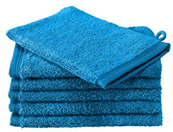 De Witte Lietaer Contessa Gants de Toilette, Cotton, Lagoon Blue, 6gants