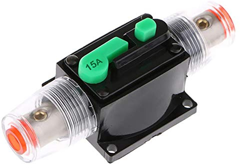 Inline Auto Leistungsschalter DC 12V/24V/ Automatische Sicherung Schalter Leistungsschutzschalter Sicherungshalter Sicherungsblock Manueller Reset Leistungsschalter für Auto Boot Motorrad,# 15A