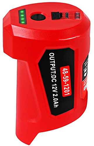 【Multi-Function】 CaliHutt 12V USB Power Charger Adapter Replacement for Milwaukee M12 Battery Adapter Milwaukee Heated Jacket 49-24-2310 48-59-1201 Compatible with 48-11-2420 48-11-2411 48-11-2401