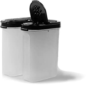 Tupperware Gewürz-Riese 270 ml (2) schwarz Gewürz Behälter Gewürzbehälter groß 38111