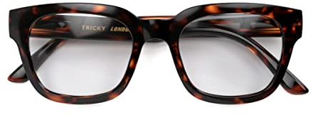 LONDON MOLE® Tricky Blaulichtbrillen | Quadratische/Rechteckige/Trapez-Form | Reduziert Augenbelastung | Unisex | Federbrücken