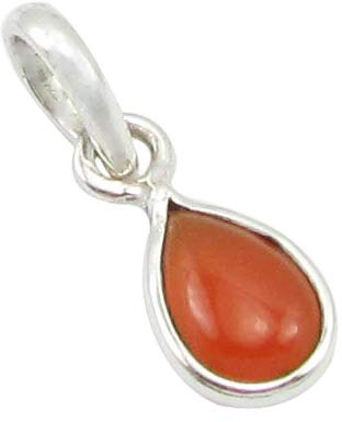 SilverStarJewel 925 Sterling Silber Echter Karneol Anhänger