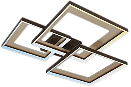 BRILONER Leuchten - LED Deckenleuchte dimmbar mit Fernbedienung, schwenkbare LED Deckenlampe, warmweiß, neutralweiß, kaltweiß, eckig, gold eloxiert-braun, 752x627x126mm (LxBxH) 3587-017 Gold-braun