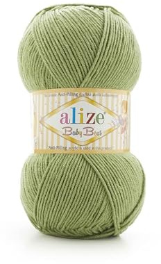 5 x 100g Strickgarn Alize Baby Best Uni, Antipilling türkische Wolle (485)