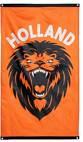 Boland 61875 - Fahne Holland, Brüllender Löwe, 90 x 150 cm, Flagge, Hängedekoration, Girlande, Mottoparty, Geburtstag, EM, WM, Fanartikel