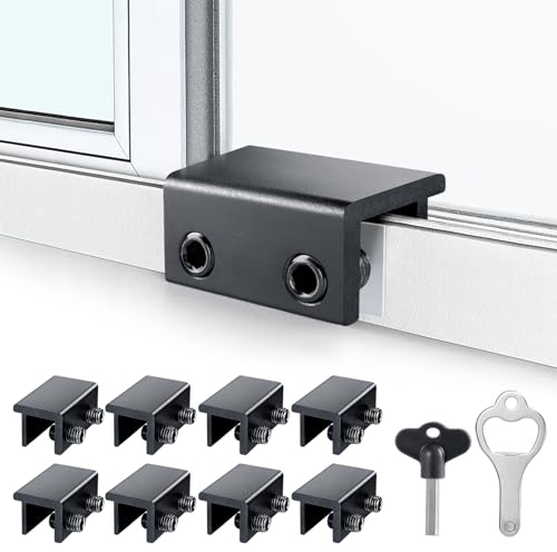 Fensterschlösser, 6 Sets Schiebefensterschlösser mit Schlüssel für vertikale und horizontale Schiebetüren, einfach zu installieren, Schlafzimmer, Zuhause und Büro (schwarz)