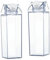 Snner 2pcs Clear Milk Carton Water Bottle 500 ML Bouteille Transparente réutilisable pour Le Sport extérieur
