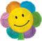 Folienballon, Smiley-Gesicht, Blumenform, 43 cm, geeignet für Luft oder Helium, Sommer-Geburtstagsparty-Dekoration