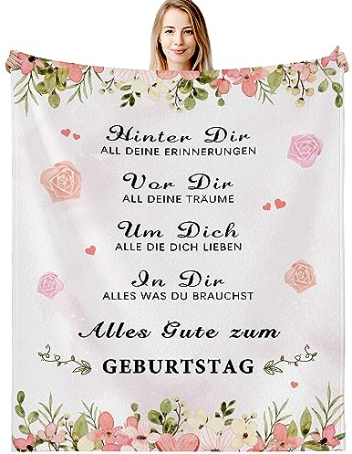 G-dake Geburtstagsgeschenk für Frauen, Kuscheldecke Geschenke für Mädchen Ehefrau Beste Freundin Schwester Tochter Mama Oma zum Geburtstag Geschenkideen, Flauschige Fleecedecke 150x200cm
