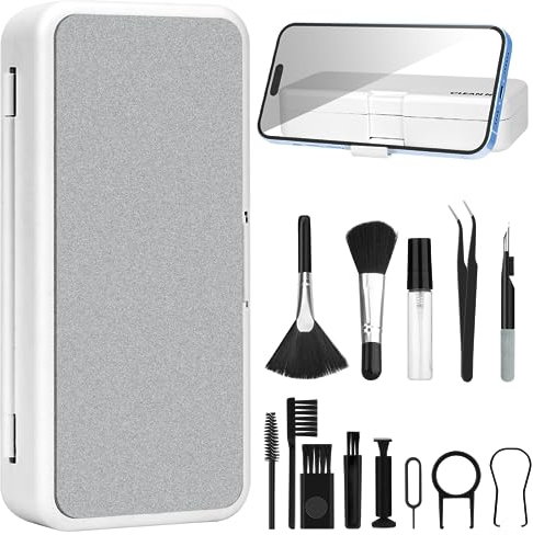 Wenearn 18-in-1 Elektronik-Reinigungsset für Airpods, Tastaturen, Laptops, Mobiltelefone, Objektive, Autoinnenraum, Multifunktional Kopfhörer Reinigungsset mit SIM Karte Nadel und Handy Ständer