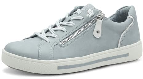 Jana Damen Sneaker flach mit Reißverschluss Vegan, Blau (Sky), 36 EU