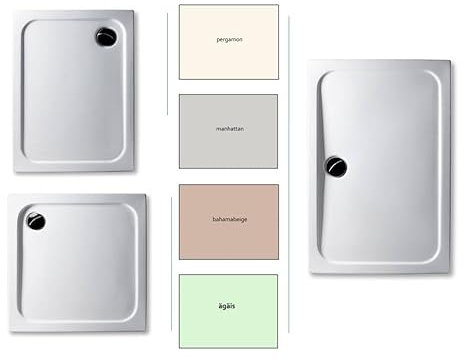 Duschwanne Duschbecken Dusche Acryl wählbar in den Farben: Pergamon, Bahamabeige/Beige, Manhattan, Ägäis und verschiedene Größen superflach (bahamabeige, 110 x 90 cm)