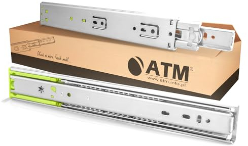 ATM® Kugelführung Soft-Close 700mm Vollauszug 40kg – Schubladenschienen Kugelgelagert Gedämpft, Teleskopschiene Stahl, 2 Stück (L+R)