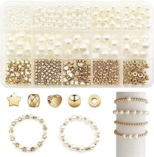 Baoximong 720 Stück Perlen für Armbänder Selber Machen Perlenset zum Auffädeln Bastelperlen DIY Set Erwachsene Perlenkette Schmuck Geschenke für Mädchen Schmuckherstellung Muttertagsgeschenk