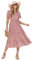 HEYPORK Damen Frühling Sommer Rock Bequem Lässig Kleider Mode Elegant Röcke Frauen V-Ausschnitt Ruffle Ärmel Bedrucktes Kleid(Rot, XL)