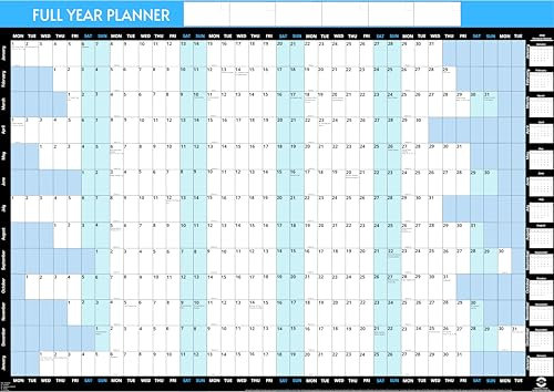 Wandkalender 2024, A2, Jahreskalender 2024, 59,4 x 43 cm, Jahresplaner 2024, läuft von Januar 2024 – Januar 2025 mit Mini-Kalender 2025, Wandkalender 2024, Wandplaner 2024, gedruckt in Großbritannien