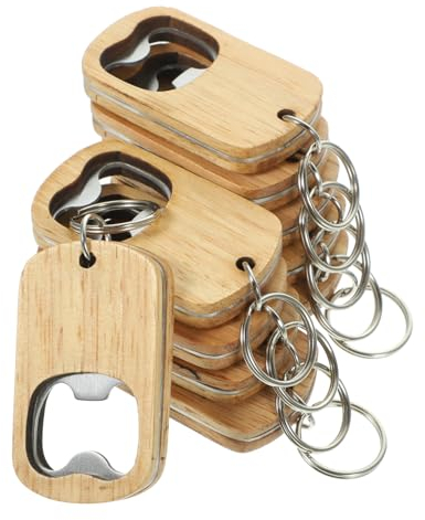 VILLFUL Lot de 10 tire-bouchons - - Porte-clés - Décapsuleur manuel - Décapsuleur manuel - Bol en bois - Ouvre-bouteille de bière - Boissons en bois