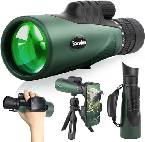 NEYLANG Telescopio monocular con trípode,bolsa de transporte,correa de mano,adaptador de teléfono,prisma BAK4 y lente FMC,resistente al agua para viajes,observación de aves,vida silvestre,campamento,