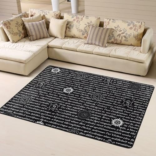 EVANEM Supernatural bedruckter Teppich, rutschfest, für Wohnzimmer, Schlafzimmer, Heimdekoration, Memory-Schaum-Teppich, Plüsch-Teppich, Wohnheim-Dekoration, Einheitsgröße, für Spielzimmer,