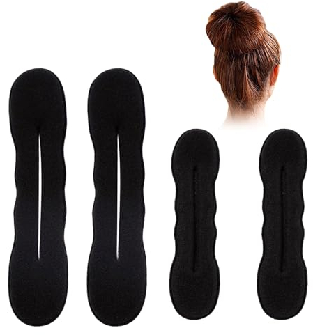 MMDOCO 4 Stück Haare Frisuren Set, Dutt Maker, Duttkissen, Hair Bun Maker, Bun Maker Magic Hair, Haarknotenmacher Haar Styling Donut Brötchen, Lockenwickler für Weddings, Schwamm Clips Haarnadel