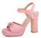 QUEEN HELENA Sandali con Tacco Alto con Plateau Scarpe Eleganti Donna ZM9689 (Rosa, 39)