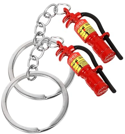 Luxshiny Feuerlöscher-Schlüsselanhänger 2 Stück 8 Cm Feuerwehrmann-Schlüsselanhänger Feuerwehrmann Hängende Feuerlöscher-Schlüsselhalter Für Rucksack Handtasche Geldbörse Anhänger