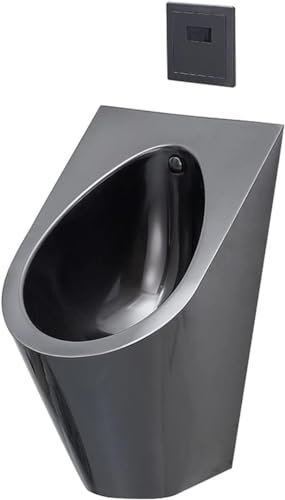 LMYYDES Urinbecher, automatischer Sensor, Wandmontage, intelligentes Urinal für Herren aus Edelstahl 304, Haushalt, kommerzielle Universal-Urinal-Trichter-Toilette,Black