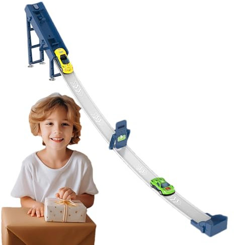 Pista da corsa per bambini, Rampa per auto per bambini | Giocattolo da corsa automobilistica,Giocattolo da pista catapulta con 2 macchinine per apprendimento divertente, pista da corsa