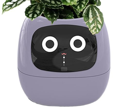 Shitafe Intelligenter Pflanzer, intelligenter Blumentopf - Smart Pet Planter,Mehrere Ausdrücke, Pflanzenroboter für Wohnzimmer, Reichhaltige Gesteninteraktion, Innendekoration